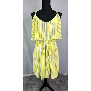 NWT City Chic striped belted sunshine yellow dress size XS